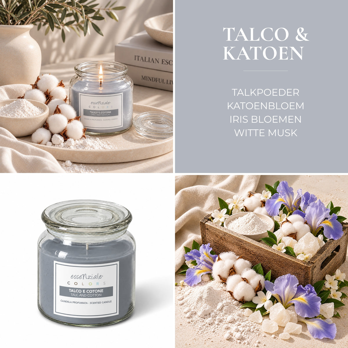 Geurkaars Talco & Katoen - 400 g