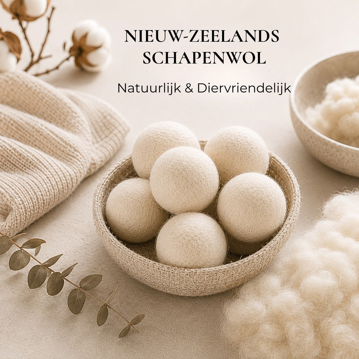 Drogerballen Wol - 6 Stuks - 100% Nieuw-Zeelandse Wol