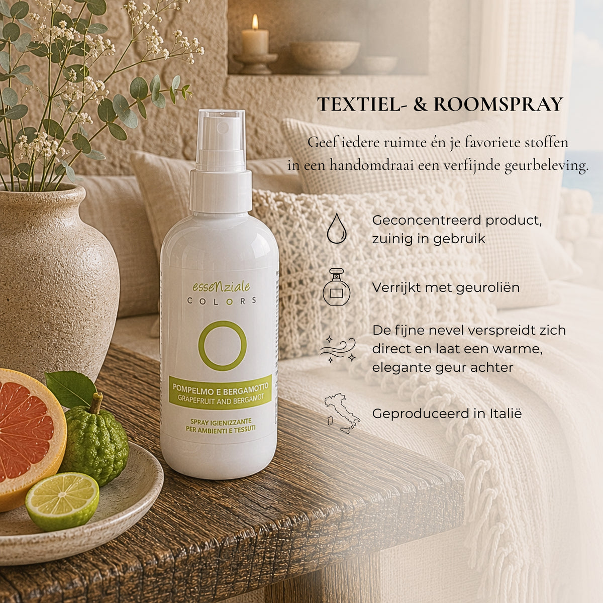 Textielspray Bergamot - 200 ml - Textiel & Roomspray