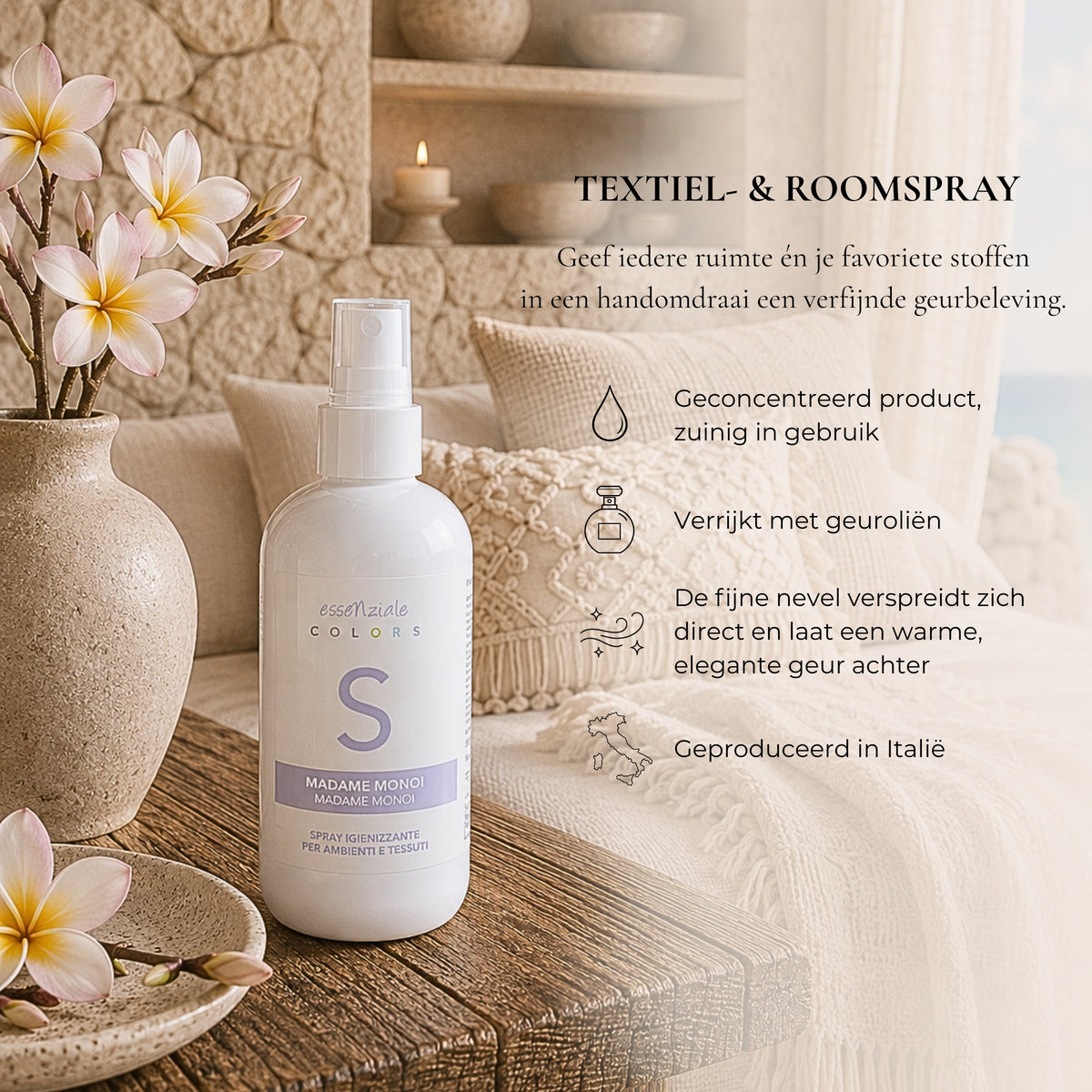Textielspray Monoï - 200 ml - Textiel & Roomspray