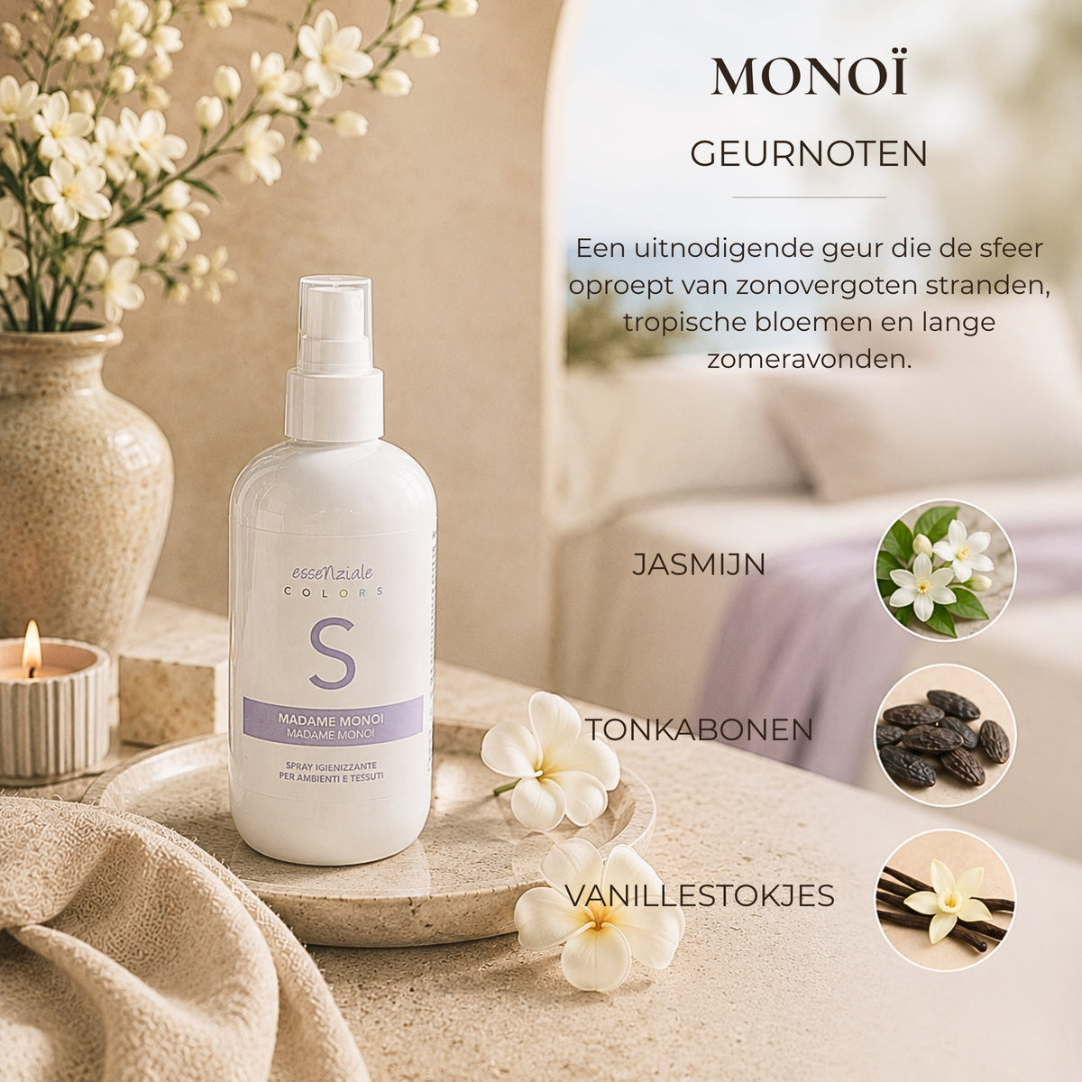Textielspray Monoï - 200 ml - Textiel & Roomspray