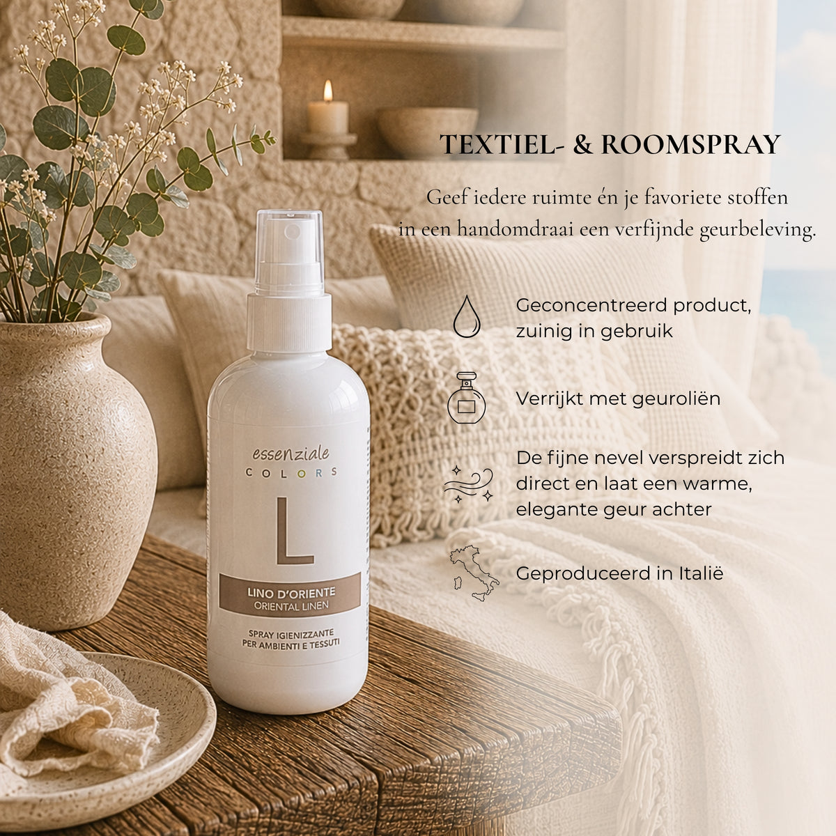 Textielspray Oosters Linnen - 200 ml - Textiel & Roomspray