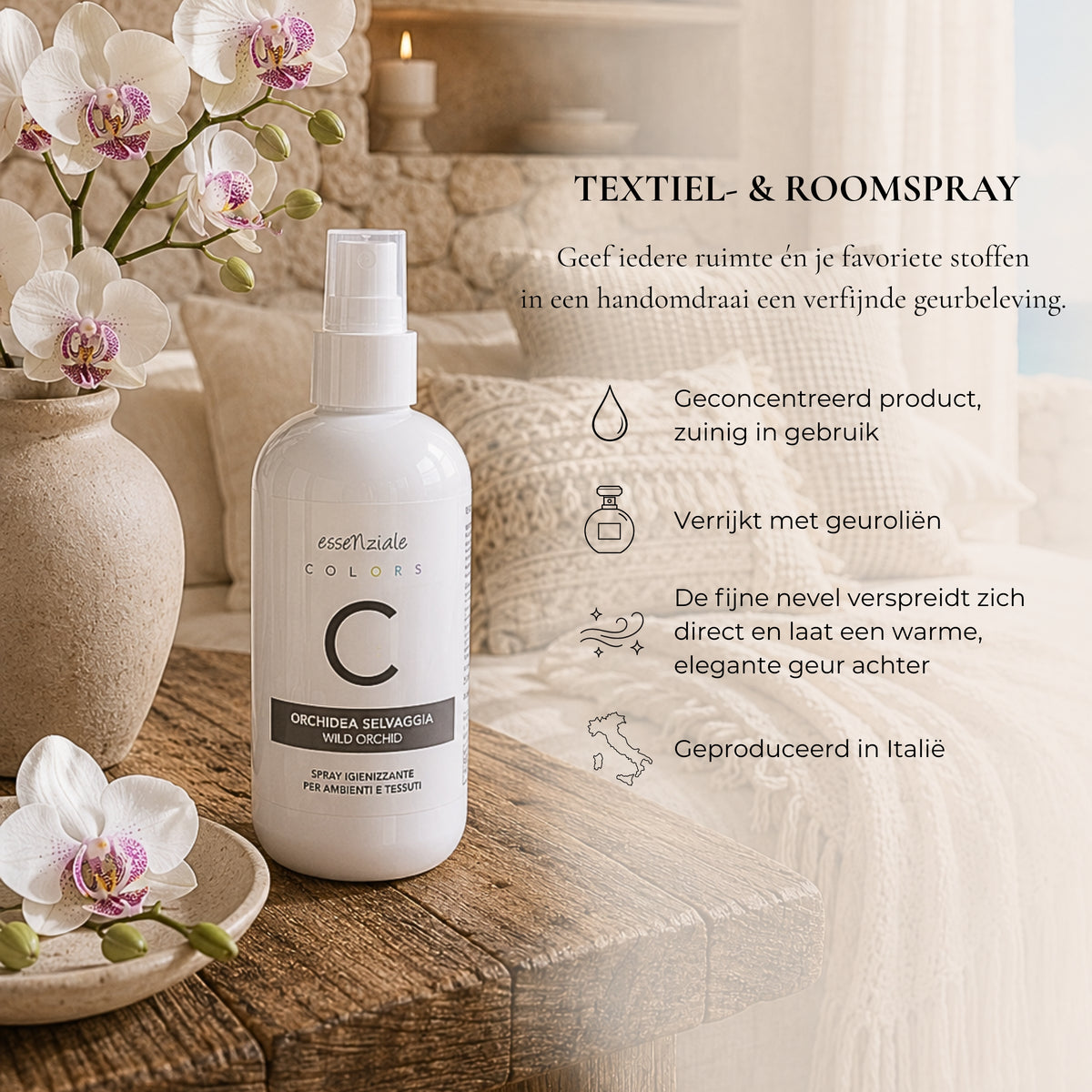 Textielspray Wilde Orchidee - 200 ml - Textiel & Roomspray
